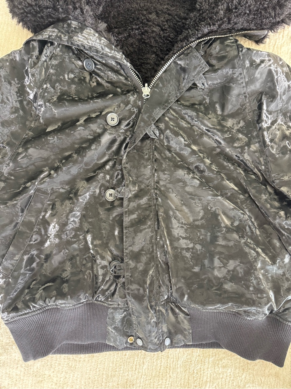 Fried Rice NYC Reversible Utility Coat | Unisex | Zip Hood | Sherpa - Picture 12 of 16